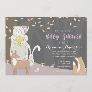 Forest Animals – Woodland Baby Shower Invitation