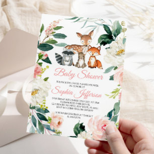 Forest Animals Woodland Baby Shower Invitation