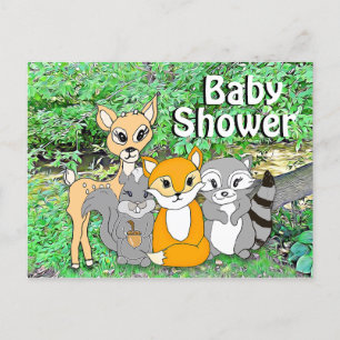 Forest Animals Woodland Creatures Baby Shower Postcard