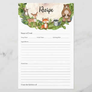 Forest animals woodland greenery wood slice recipe