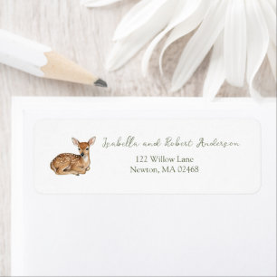 Forest Arch and Fawn Baby Shower Address Label