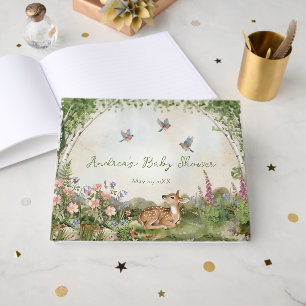 Forest Arch and Fawn Baby Shower Guest Book Sign