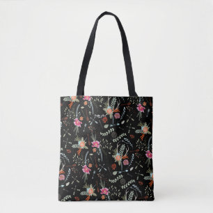 Forest Arrows and Deer Antler Floral Pattern Tote Bag