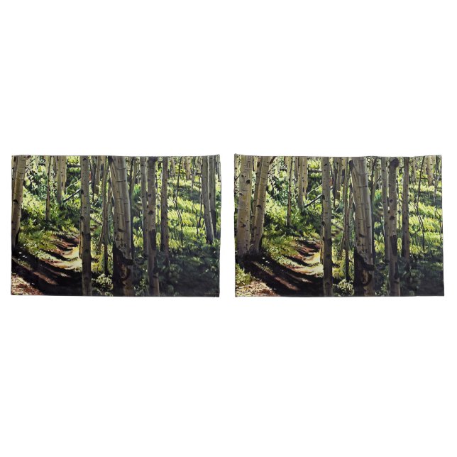 Forest Aspens Trees Pillowcase (Back-Set)