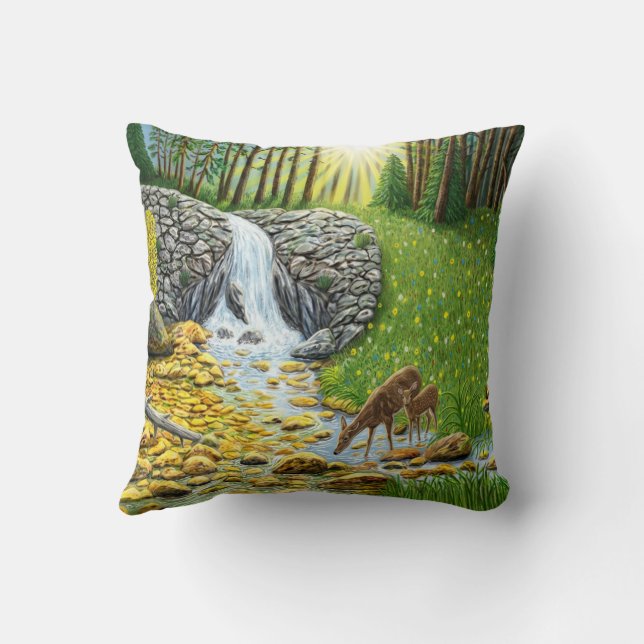 Forest At Dawn Cushion (Back)