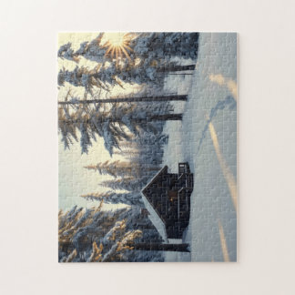 forest at dawn, sunlight streaming  jigsaw puzzle