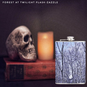 Forest At Twilight Hip Flask
