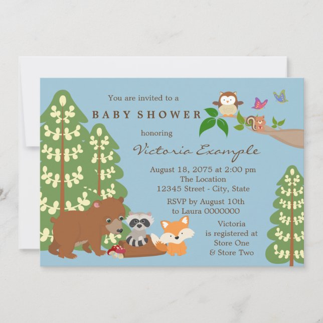 Forest Babies Woodland Baby Shower Invitation (Front)