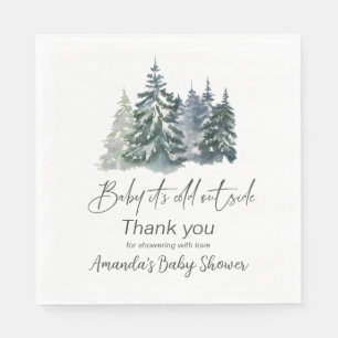 Forest Baby It’s Cold Outside Winter Baby Shower Napkin