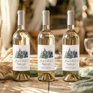 Forest Baby It’s Cold Outside Winter Baby Shower Wine Label