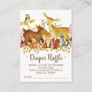 Forest Baby Shower Diaper Raffle Ticket Enclosure Card