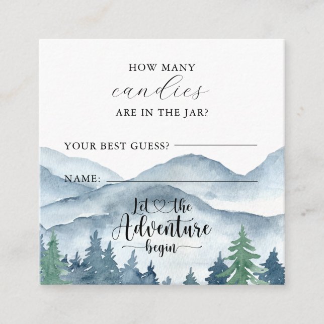 Forest Baby Shower How Many In The Jar Game Enclosure Card (Front)