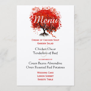 Forest Barn Rustic Vintage Red Tree Wedding Menu