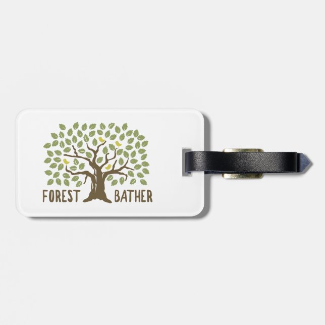 Forest Bather Birds Luggage Tag (Back Horizontal)