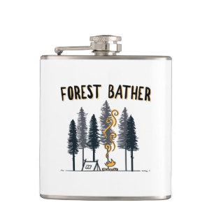 Forest Bather Camping Hip Flask