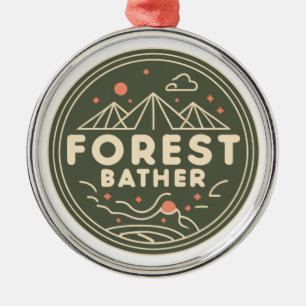 Forest Bather Circle Metal Tree Decoration