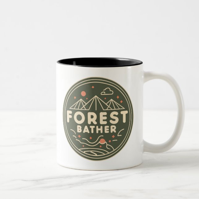 Forest Bather Circle Two-Tone Coffee Mug (Right)