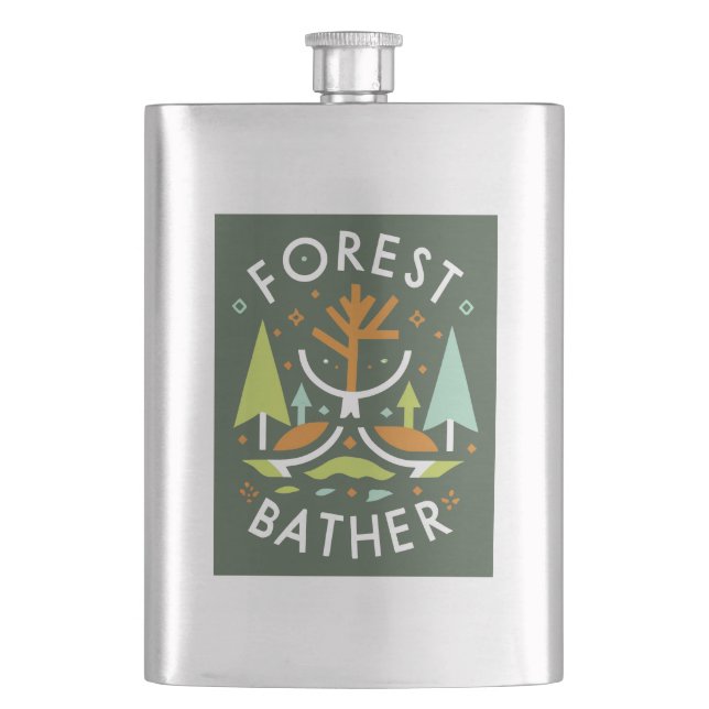 Forest Bather Cubist Hip Flask (Front)