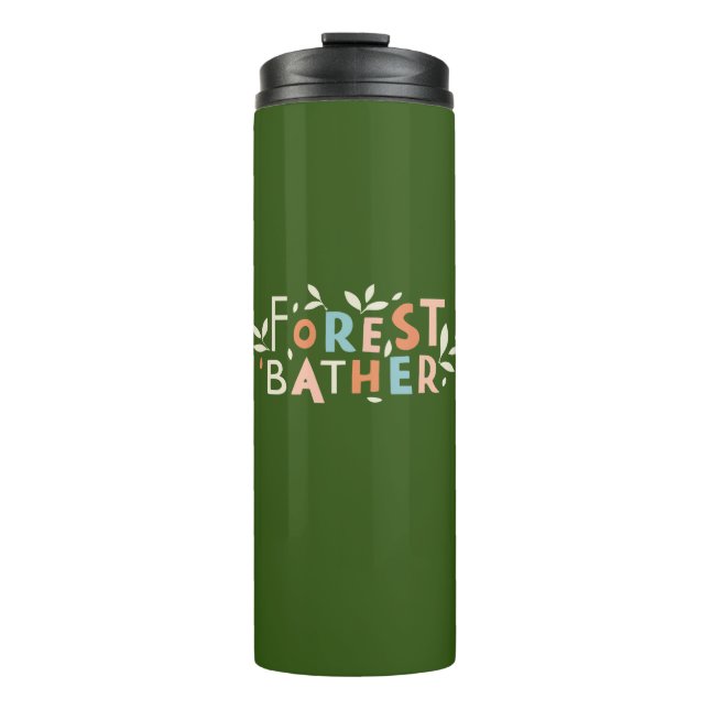 Forest Bather Custom Text Thermal Tumbler (Front)
