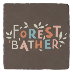 Forest Bather Custom Text Trivet