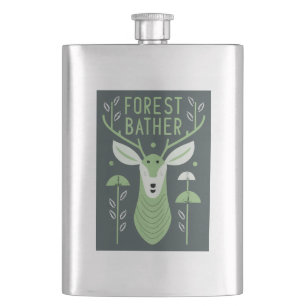 Forest Bather Deer Hip Flask