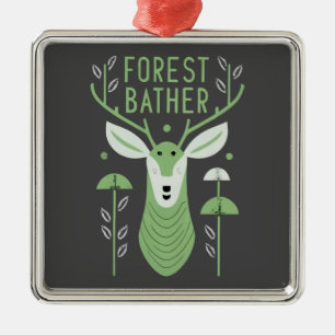 Forest Bather Deer Metal Tree Decoration