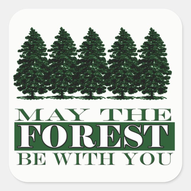 Forest Be With You Funny Sticker (Front)