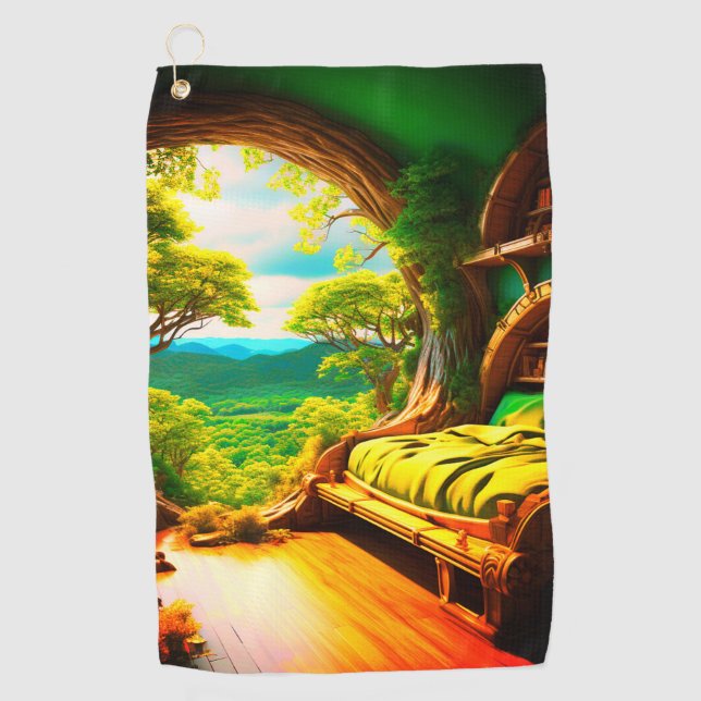 Forest Bedroom Golf Towel (Front)