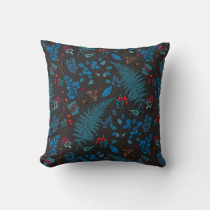 Forest berries, leaves and bugs 1 cushion