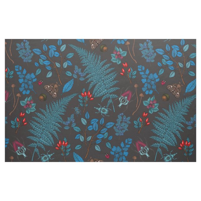 Forest berries, leaves and bugs 1 fabric (Fat Quarter)