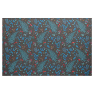 Forest berries, leaves and bugs 1 fabric