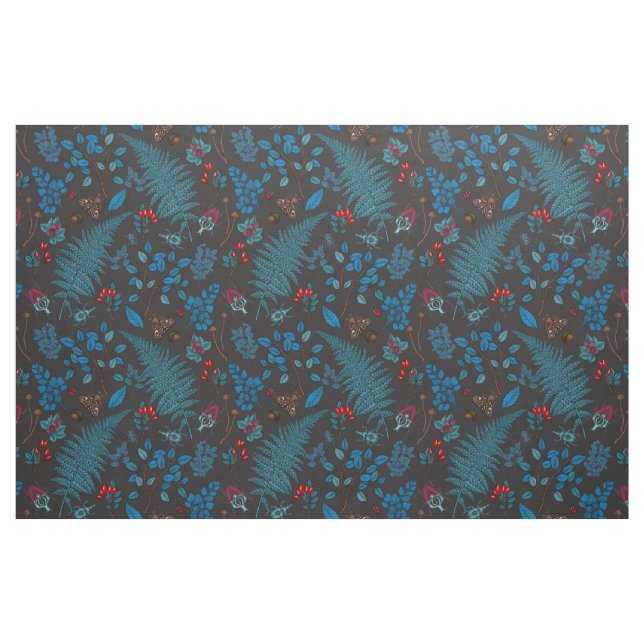 Forest berries, leaves and bugs 1 fabric (Fat Quarter)