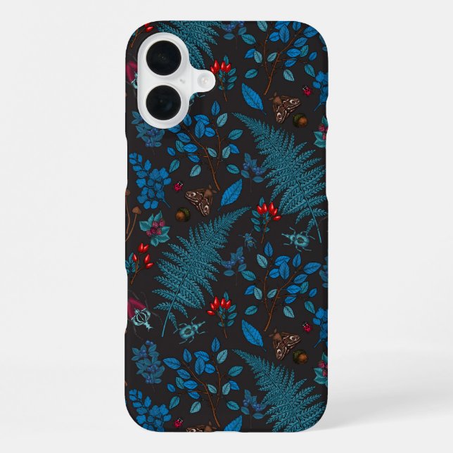 Forest berries, leaves and bugs 1 iPhone case (Back)