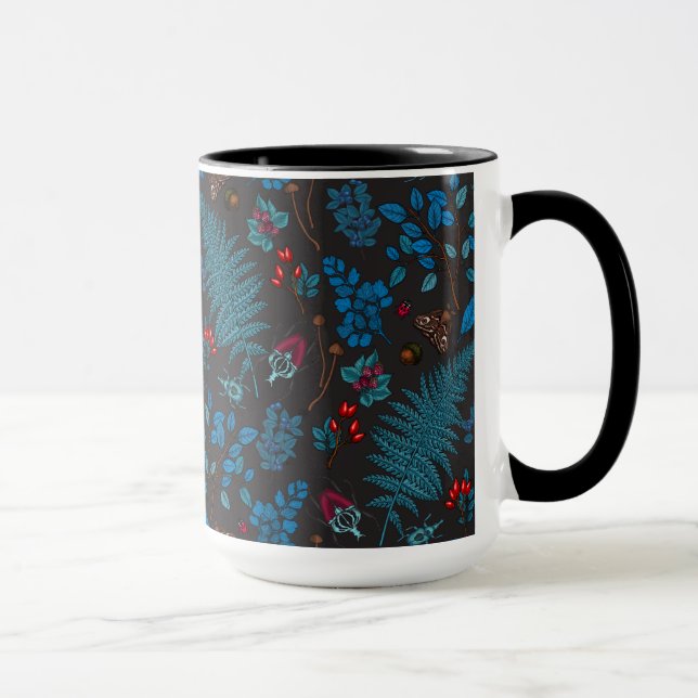 Forest berries, leaves and bugs 1 mug (Right)