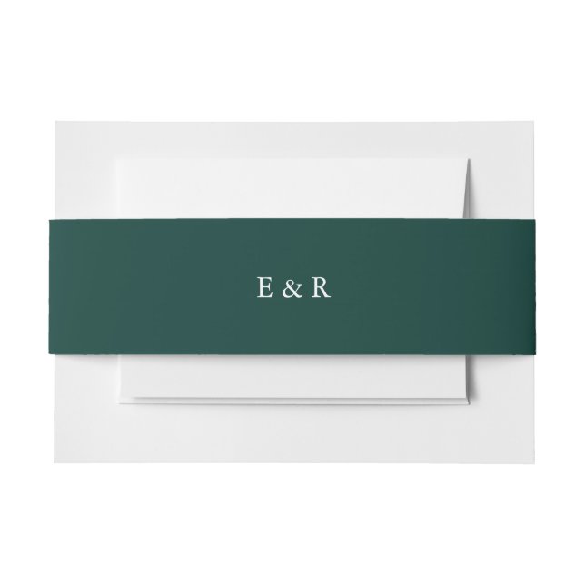 Forest Biome Solid Green Colour Trend Invitation Belly Band (Front Example)