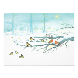 Forest birds in winter   photo print