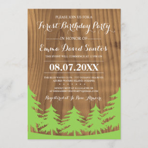 Forest Birthday Party Invites