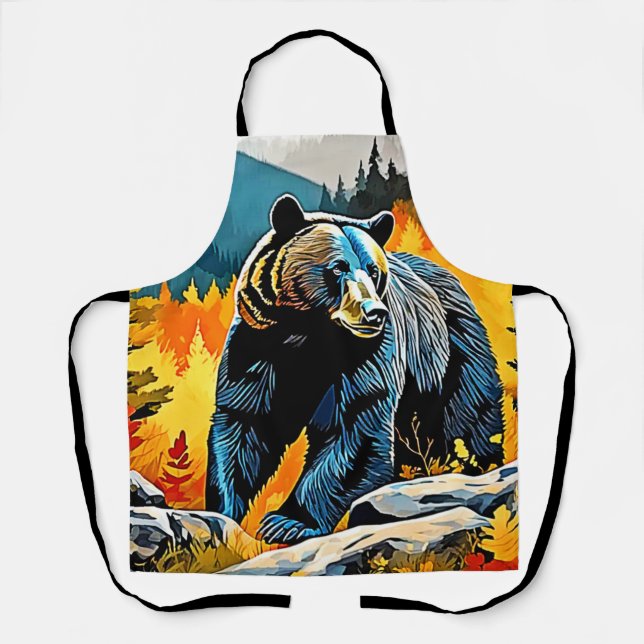 Forest Black Bear Majesty Design Apron (Front)