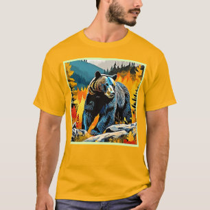 Forest Black Bear Majesty Design T-Shirt