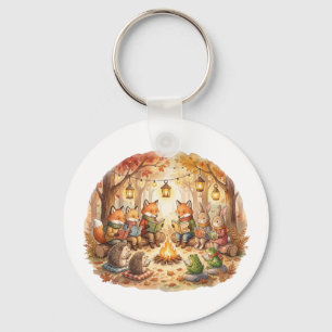 Forest Book Cosy Woodland cottagecore cushion Key Ring