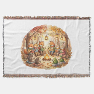 Forest Book Cosy Woodland cottagecore cushion Throw Blanket