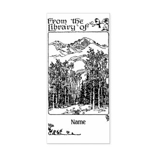 Forest bookplate rubber stamp