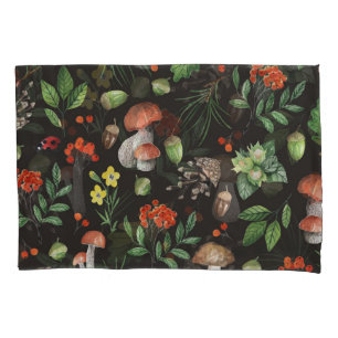 Forest Bounty: Watercolor Mushroom Pattern Pillowcase