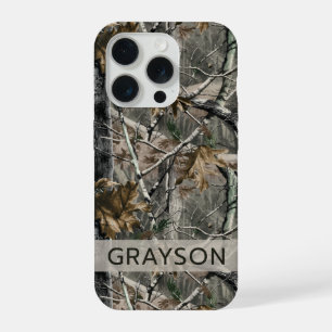 Forest Branches Camouflage Personalised iPhone 15 Pro Case