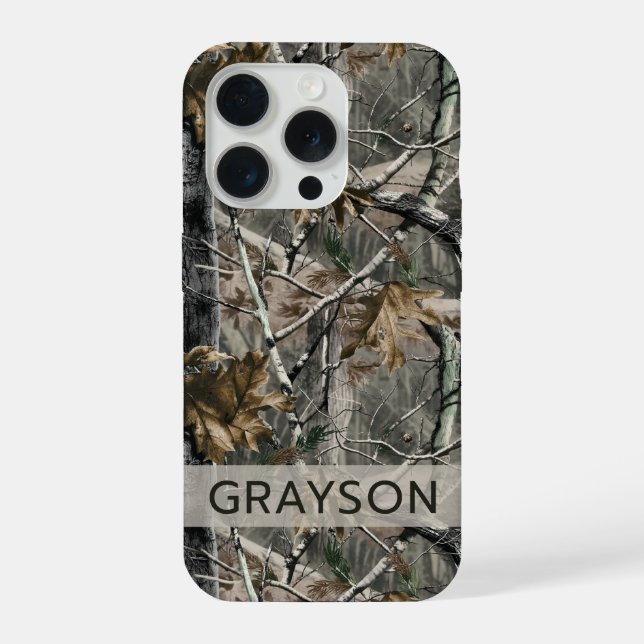 Forest Branches Camouflage Personalised iPhone Case (Back)