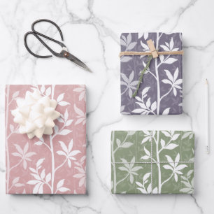 Forest Breeze Minimalist Botanical Silhouette Wrapping Paper Sheet