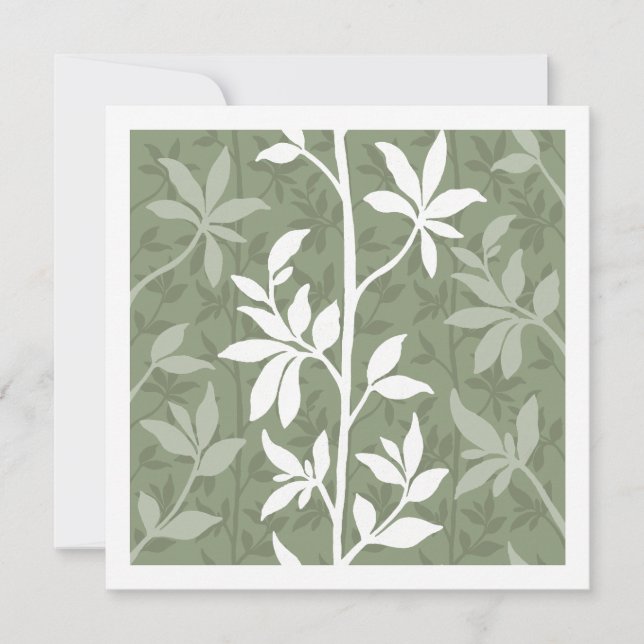 Forest Breeze Modern Botanical Silhouette Art Card (Front)