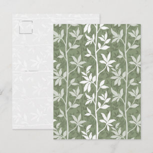 Forest Breeze Modern Botanical Silhouette Art Postcard