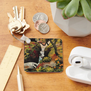 Forest Brook by August Macke Vintage Expressionism Key Ring