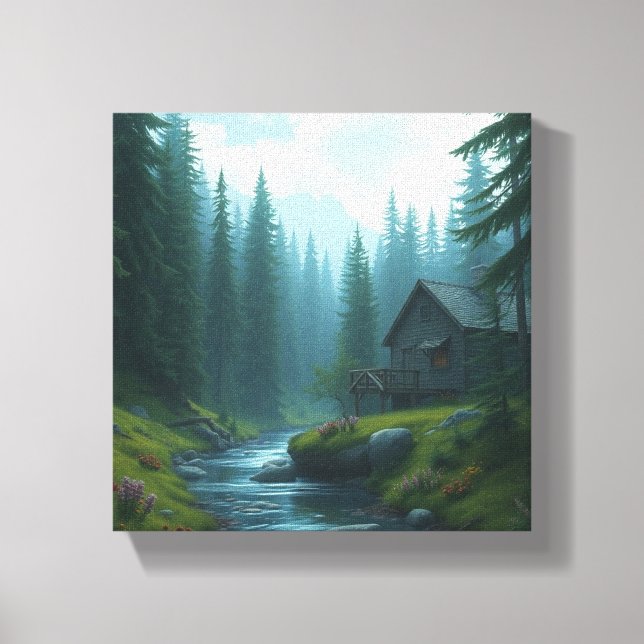 FOREST CABIN CANVAS PRINT (Front)